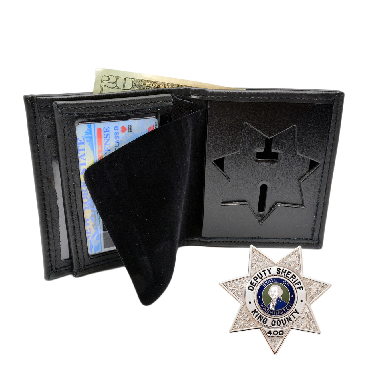 【Idang】star card wallet DK-439 7 point star Hidden Badge and ID Wallet | s574