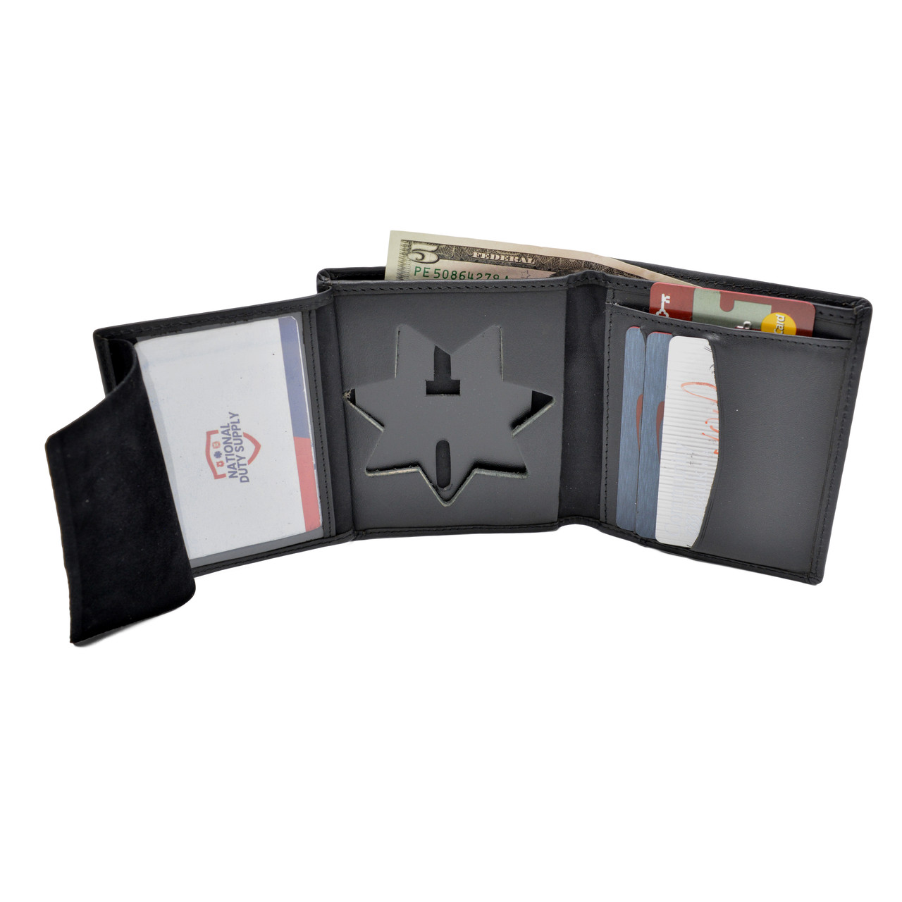 DK-439 7 point star Hidden Badge and ID Wallet | s574