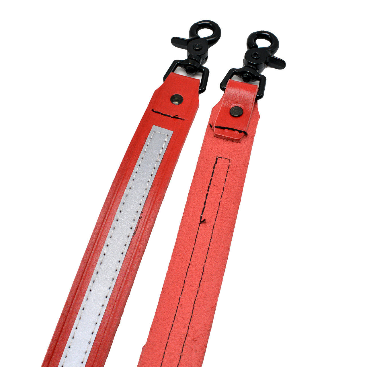 Perfect Fit Red Leather Adjustable Fireman Radio Strap