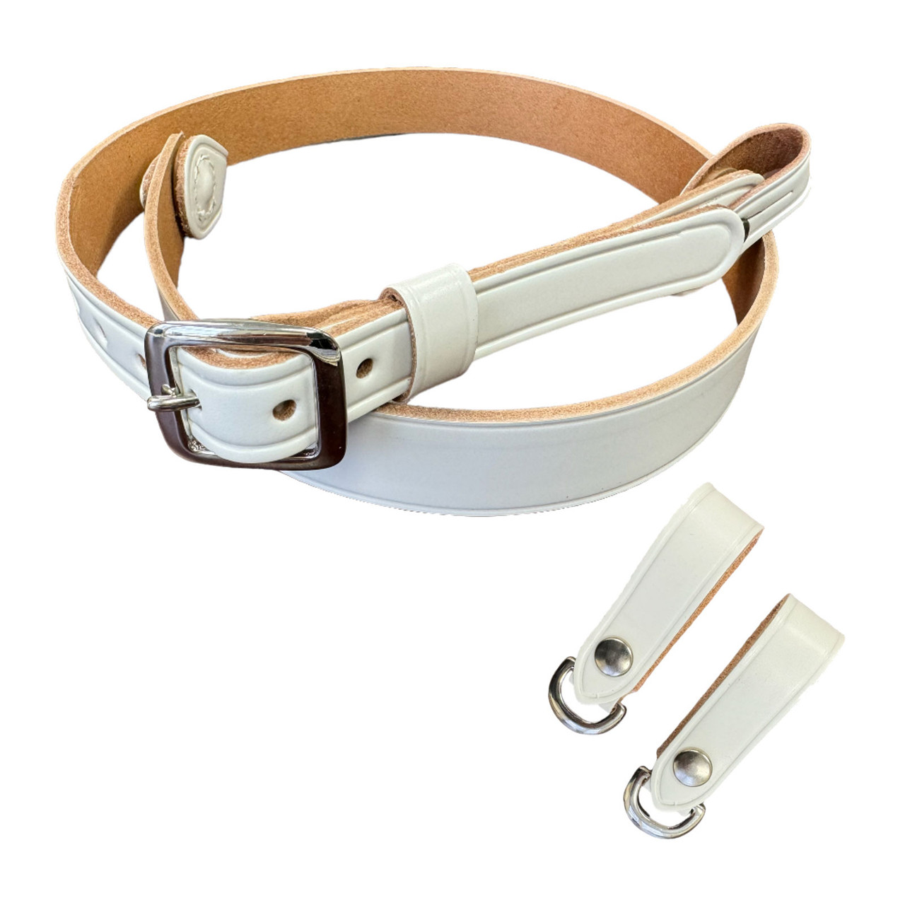 Tracolla In Pelle Sam Browne Jay-Pee Per Uniforme – 3,8 Cm Con Anelli A D, Regolabile, Fatta Negli USA - 4