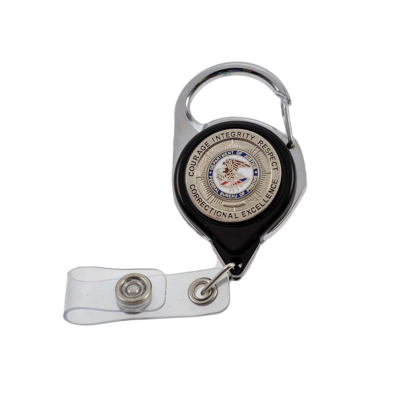 FBOP Carabiner Retractable Badge Reel | Bureau of Prisons PIV Card