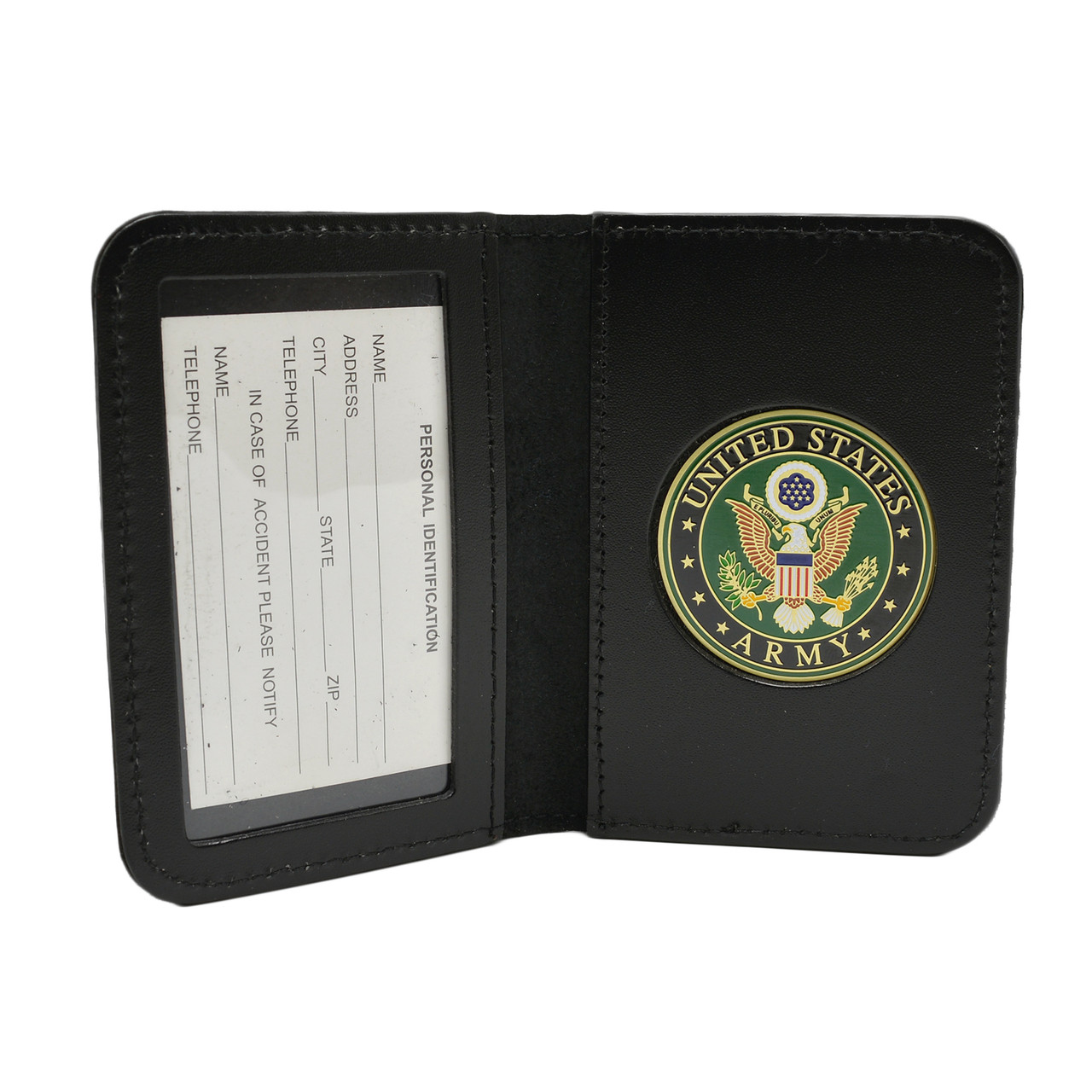 U S Army Leather Military ID Card Holder | Army Medallion ID Case