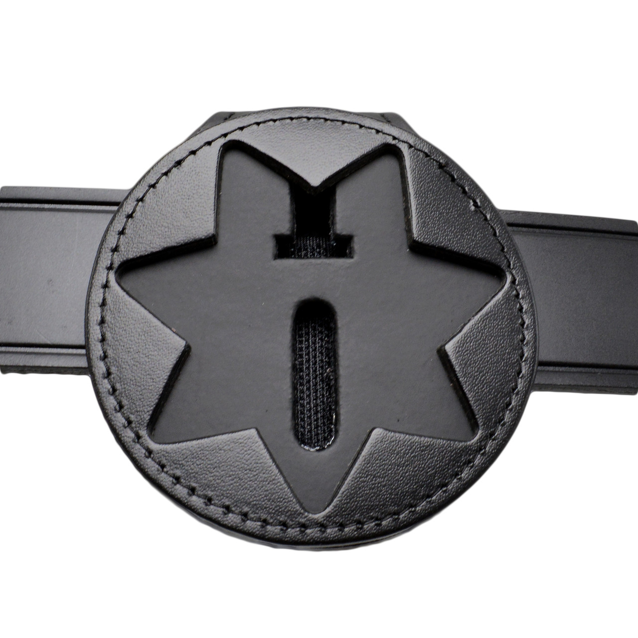 7 Point Star Clip On Belt Badge Holder, 7 PT Star Tactical Badge Holder