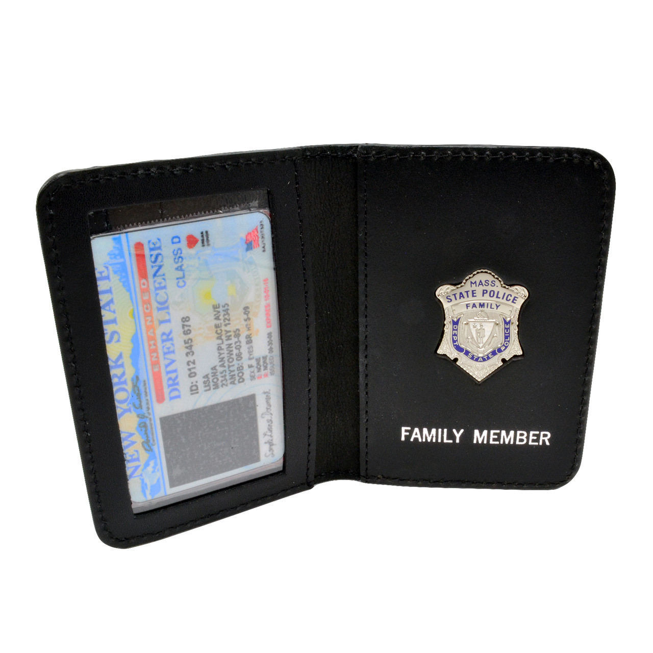 Thin Blue Line Massachusetts State Police Mini Badge Family Member