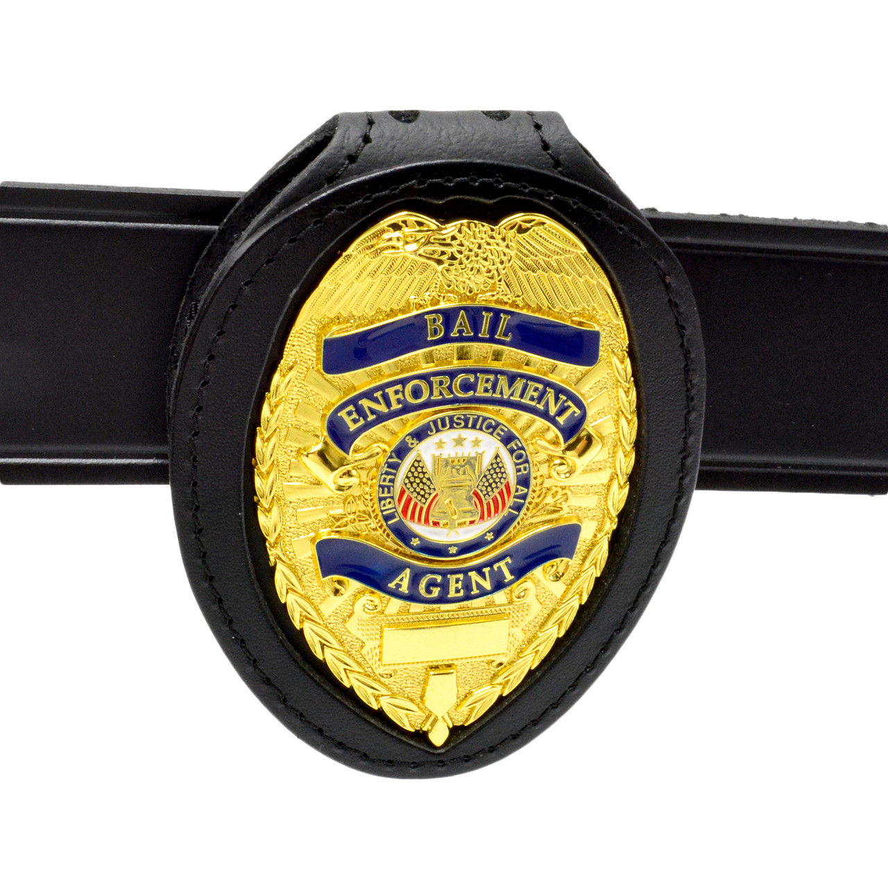 Bail Enforcement Agent Badge with Belt Clip Neck Holder Chain