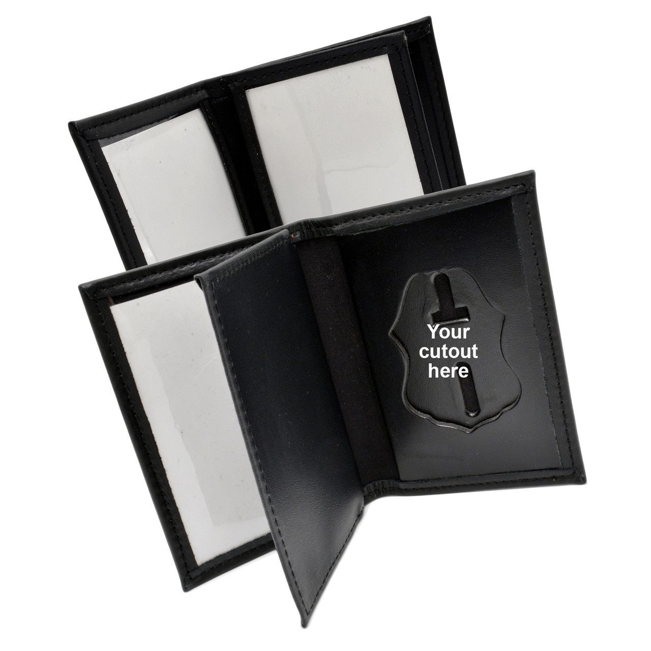 Duty Leather Book Style Badge and Single ID Case - Cutout