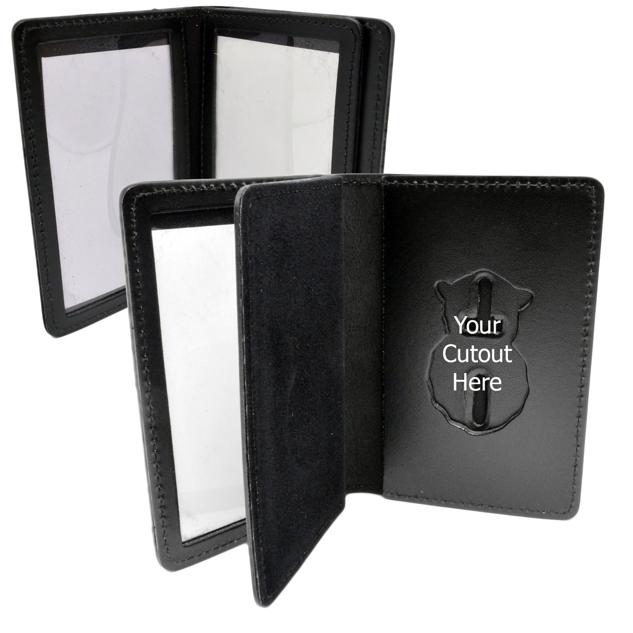 Duty Leather Book Badge Case - Double ID