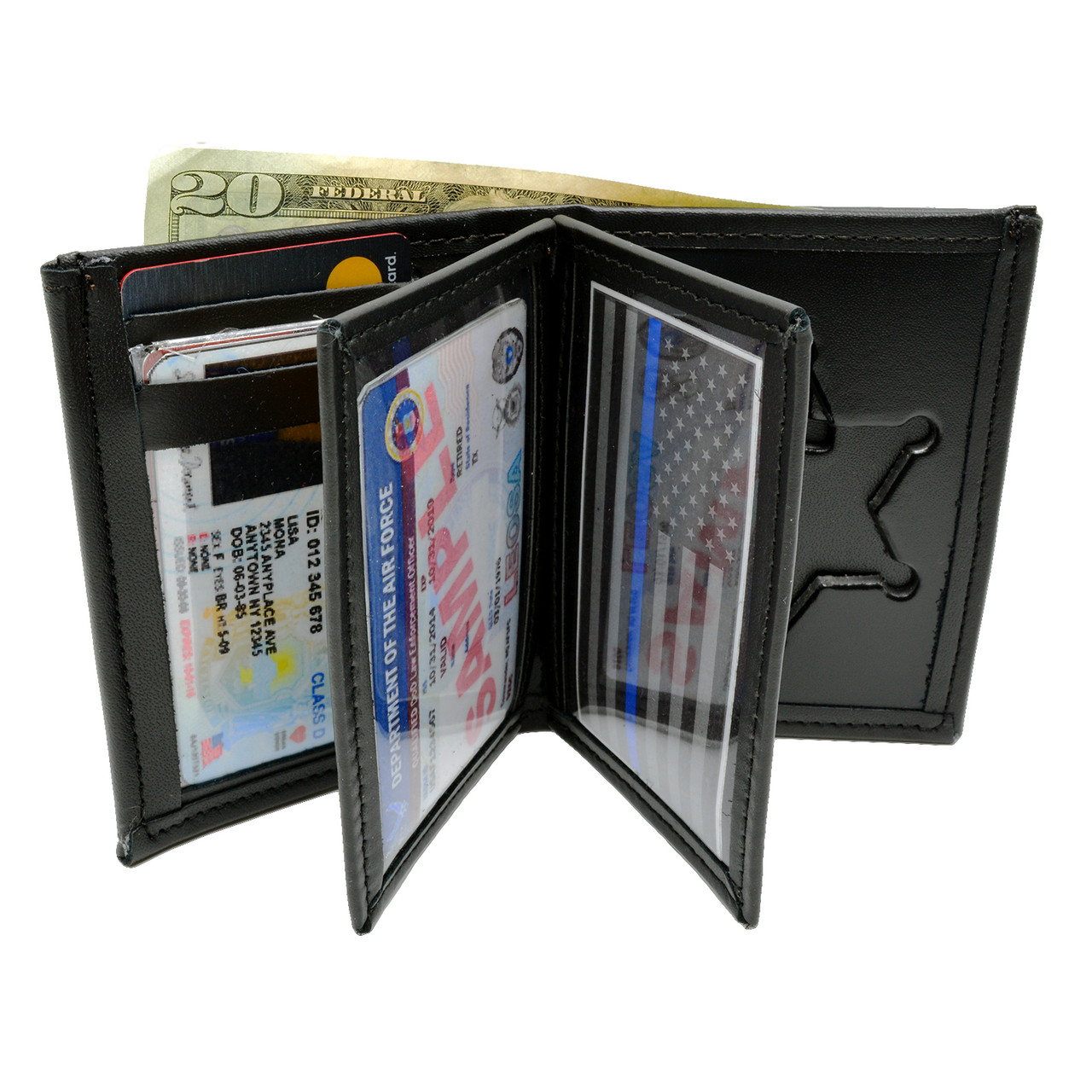 Strong Leather Double ID Badge Wallet