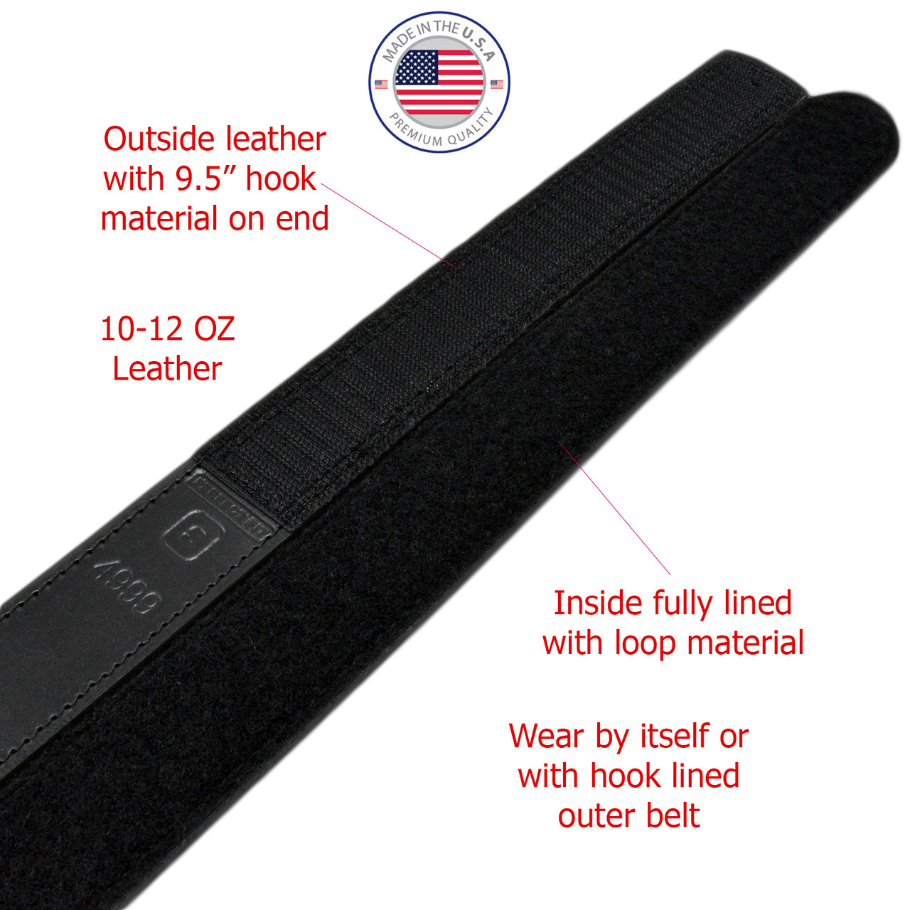 HYBRID Predator Inner Belt- LOOP fastener (Velcro) lined — Lead