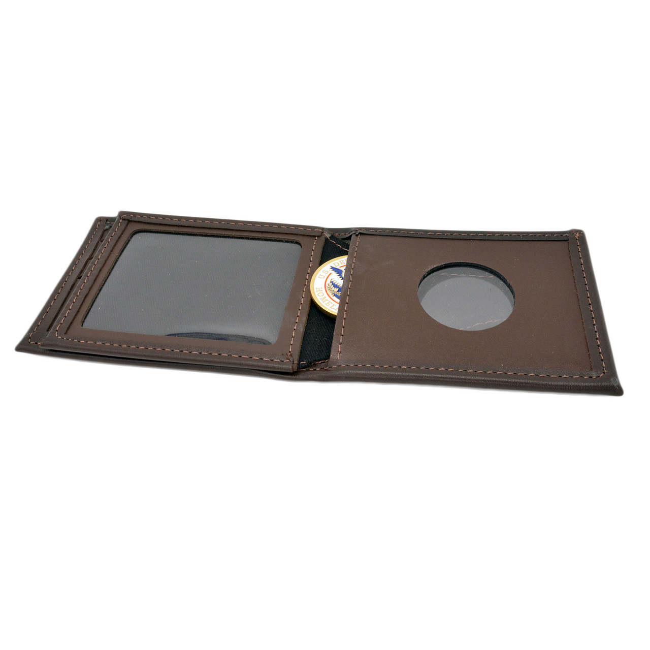 Challenge Coin Holder Leather Wallet Case Double ID Credit Card Slots USA Made Challenge Coin Holder Leather Wallet Case Double ID Credit Card Slots USA Made