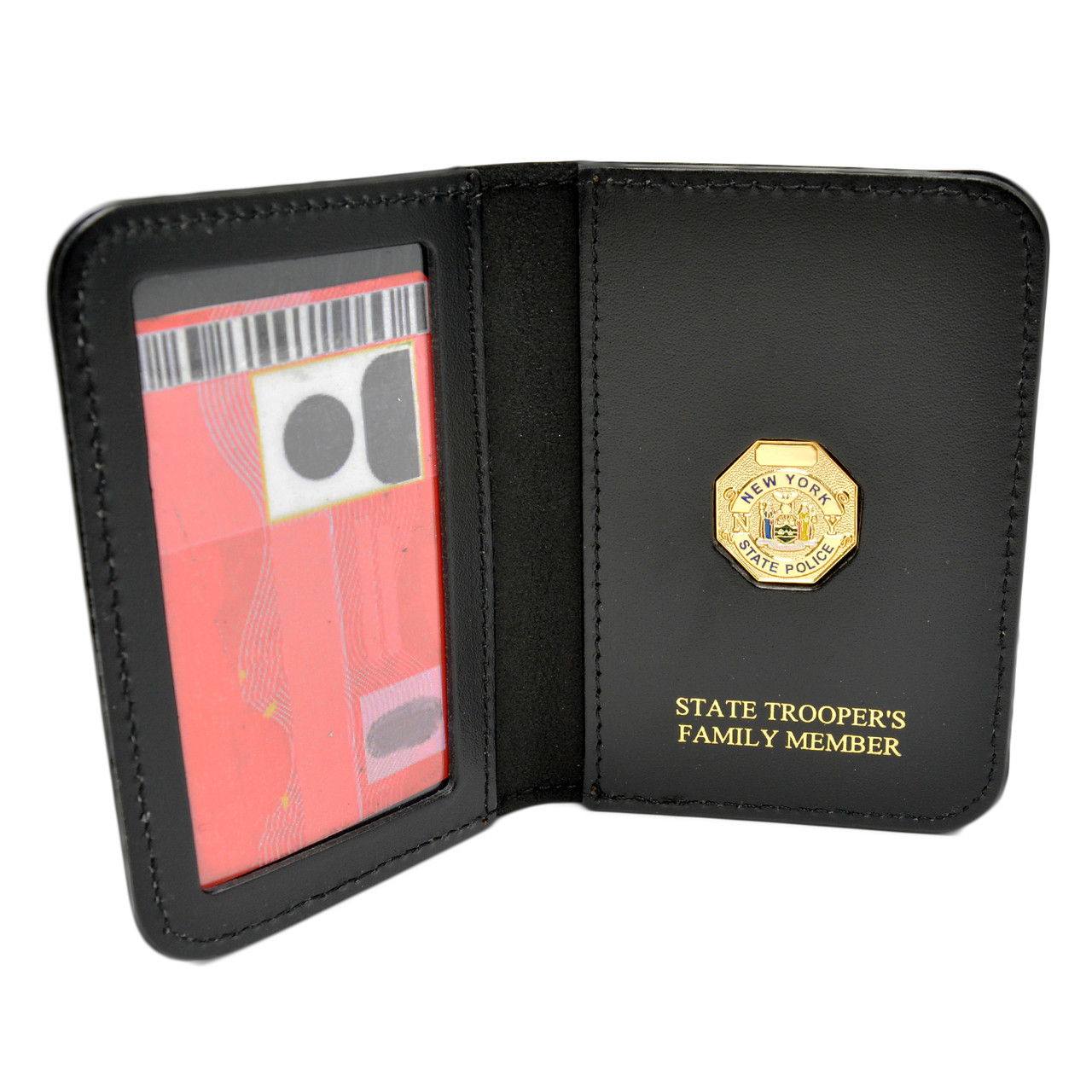 New York State Police Family Member Badge Leather ID Wallet Case