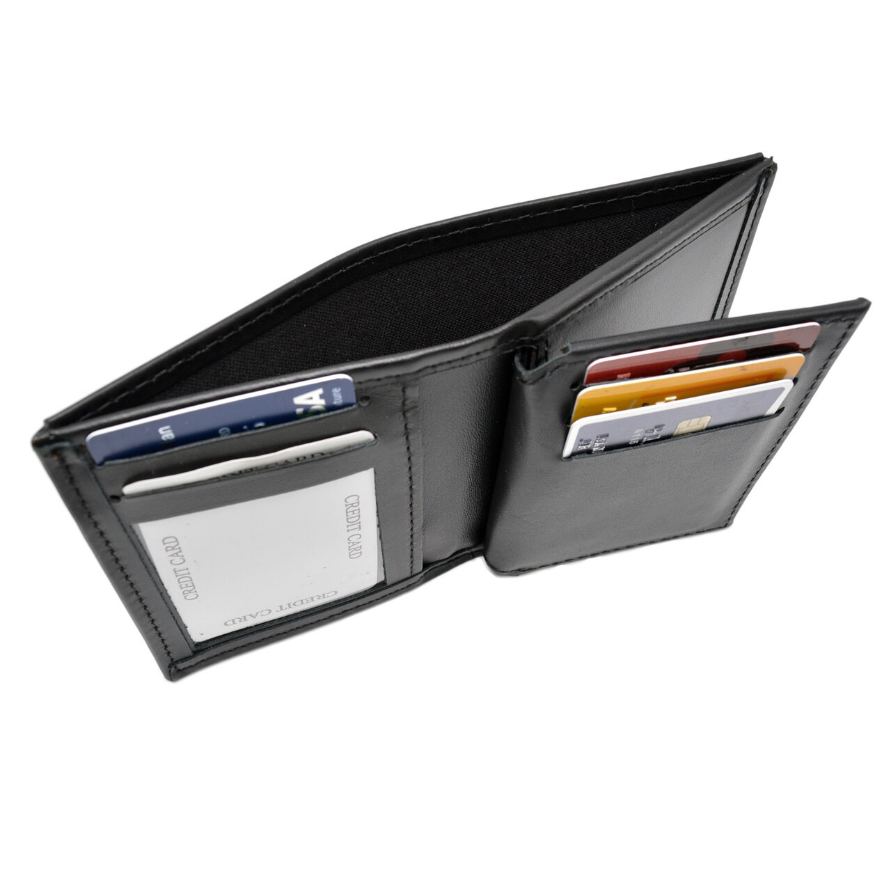 Royce Leather Trifold with Double ID Window Wallet, Men's, Black