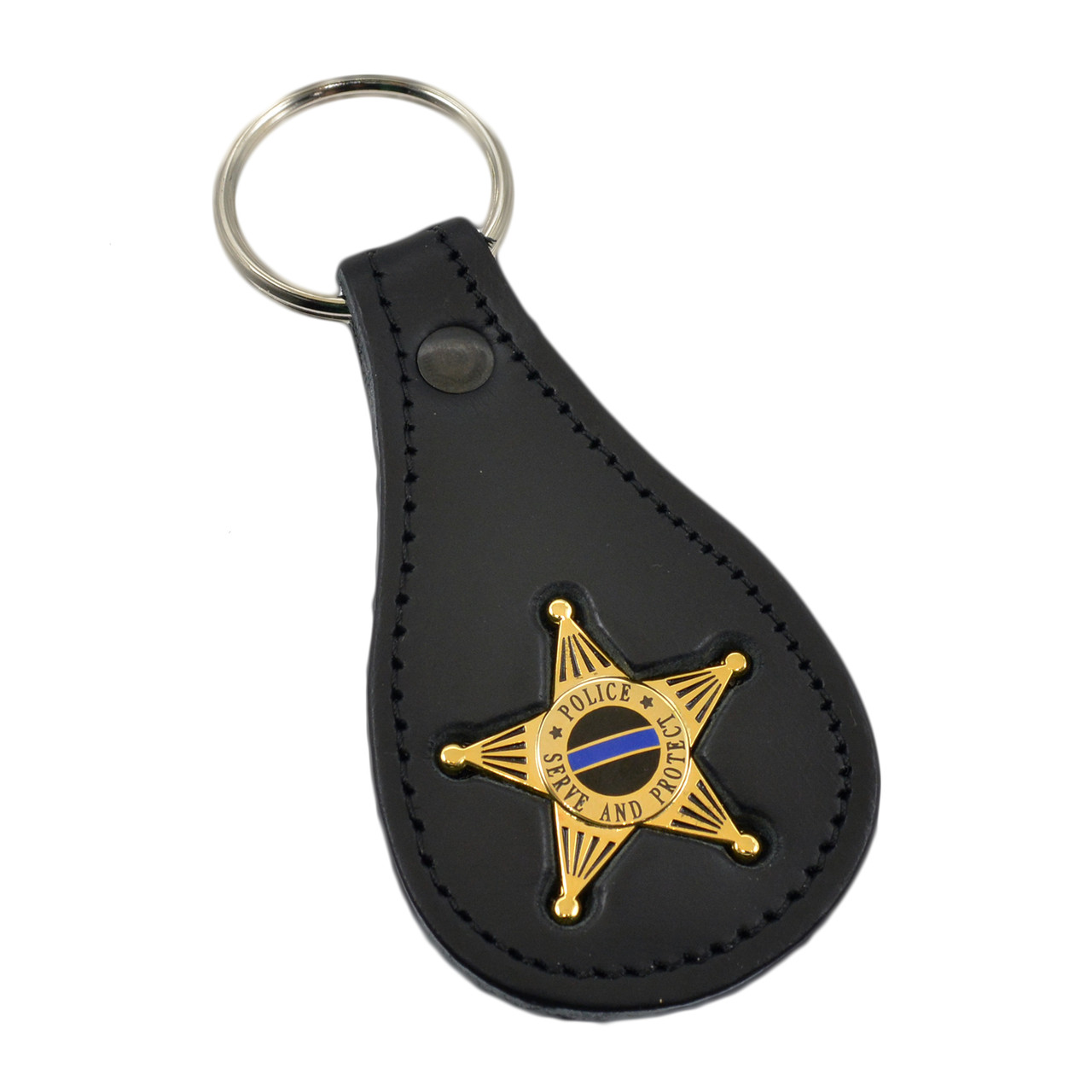 Chaplain Police Badge and Leather ID Holder