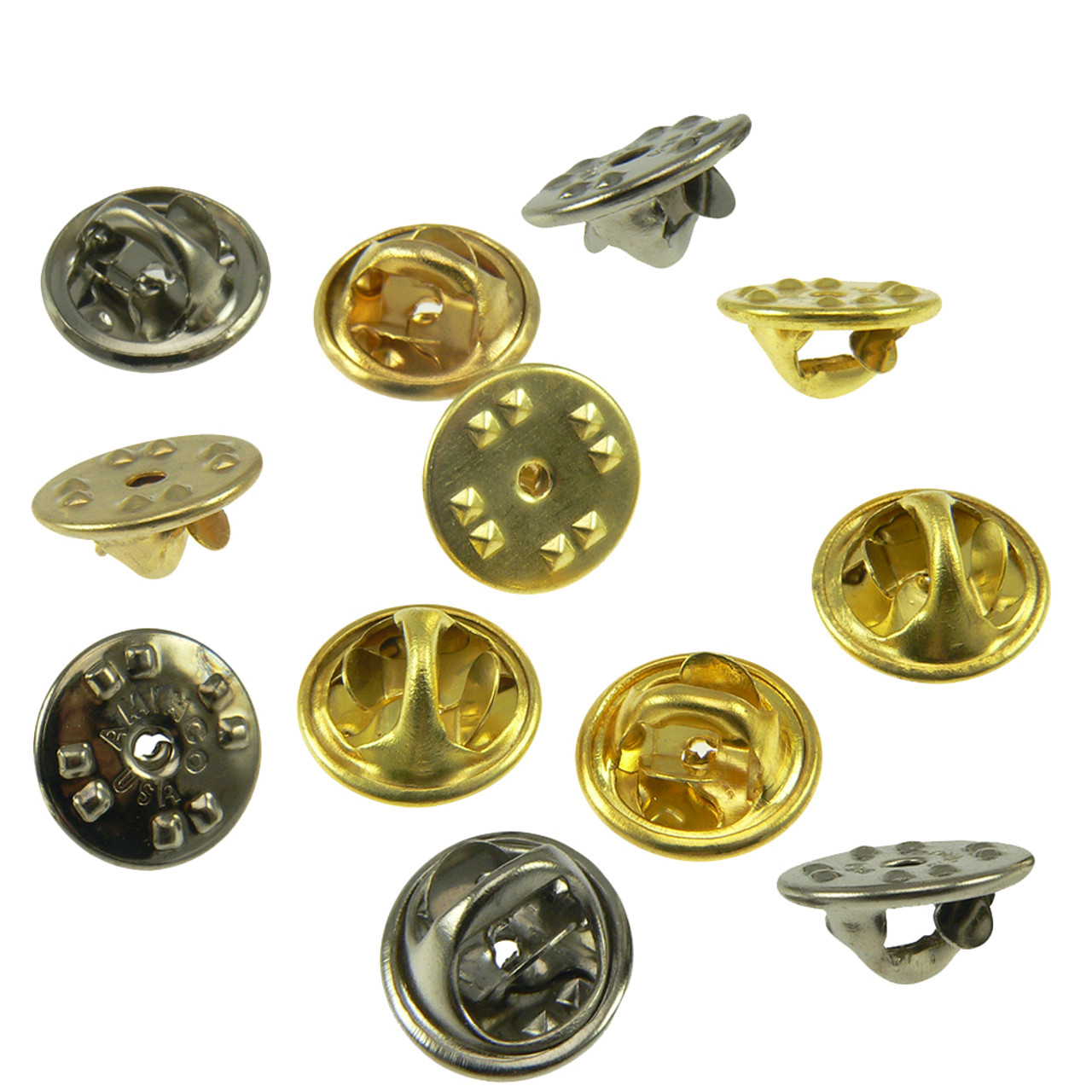 50 Pieces Metal Pin Backs Locking Pin Keepers Locking Clasp Brass Locking  Pin Backs Lapel Pin Clutch Back Butterfly Clutch Tie Tacks Pin Back with