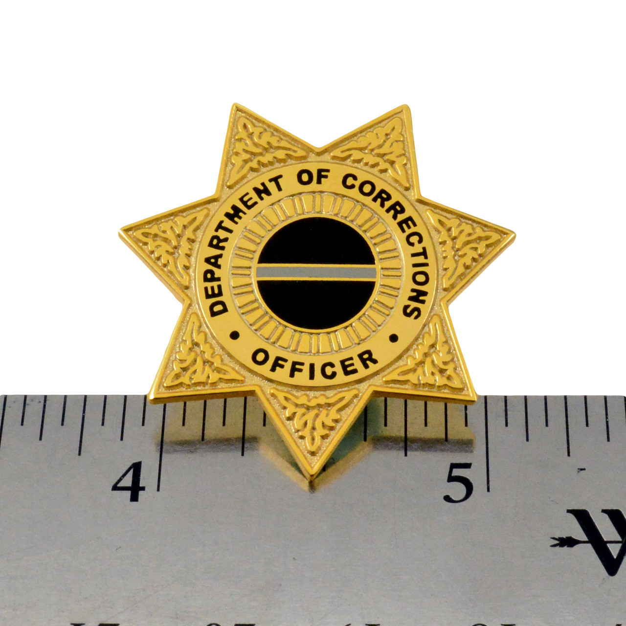 Corrections Officer 7 Point Star Badge Reel Retractable ID Card Holder  Chrome