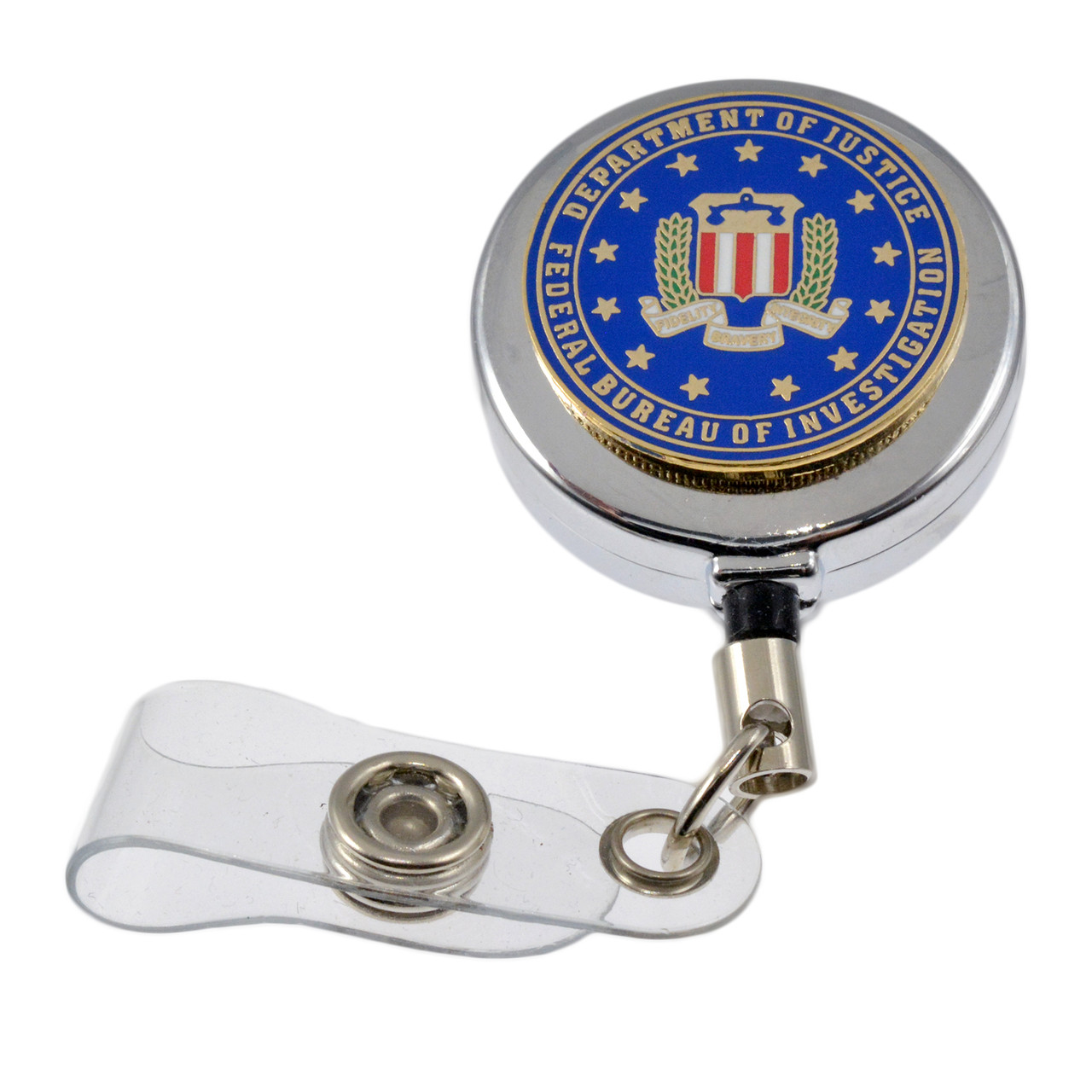 FBI Seal Retractable ID Badge Holder Reel (Gold)