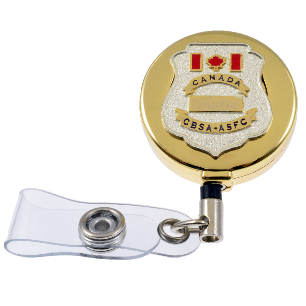 Canada s CBSA Badge Retractable ID Holder Reel (Gold)