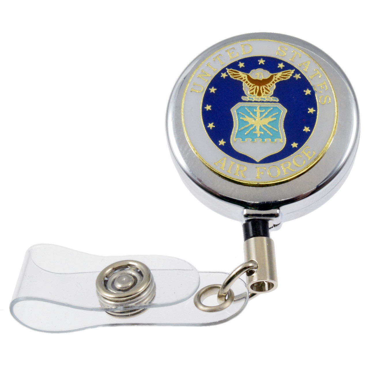 U S Air Force Military Retractable ID Holder Badge Reel
