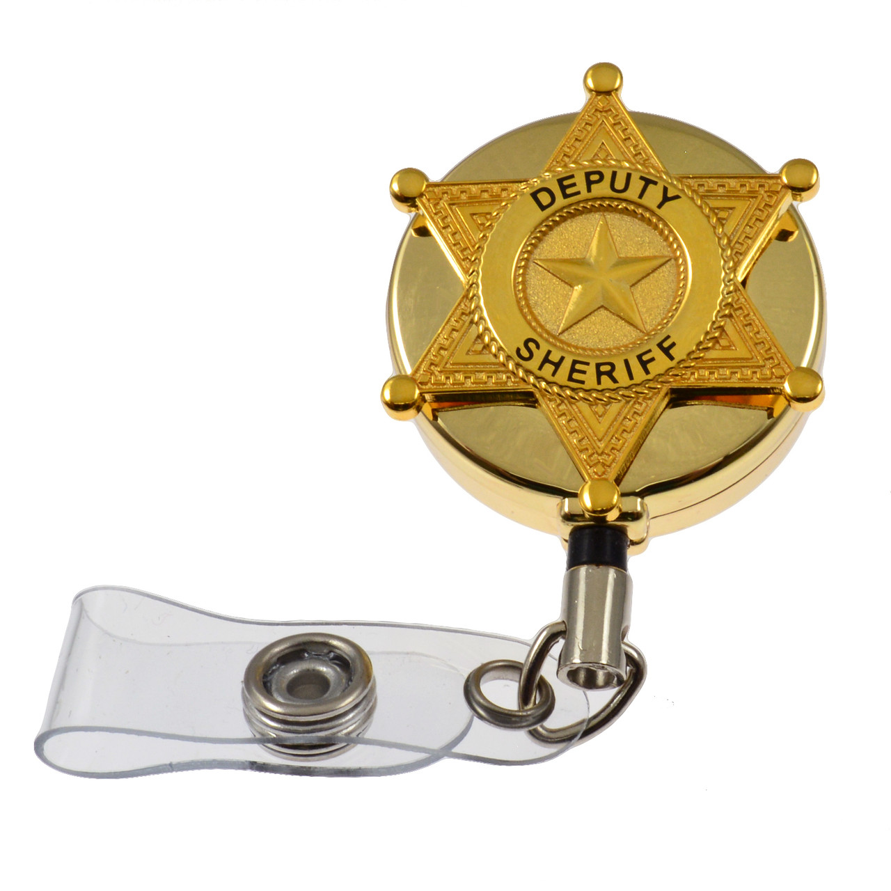 Deputy Sheriff Badge Retractable ID Card Holder, Sheriff Badge Reel