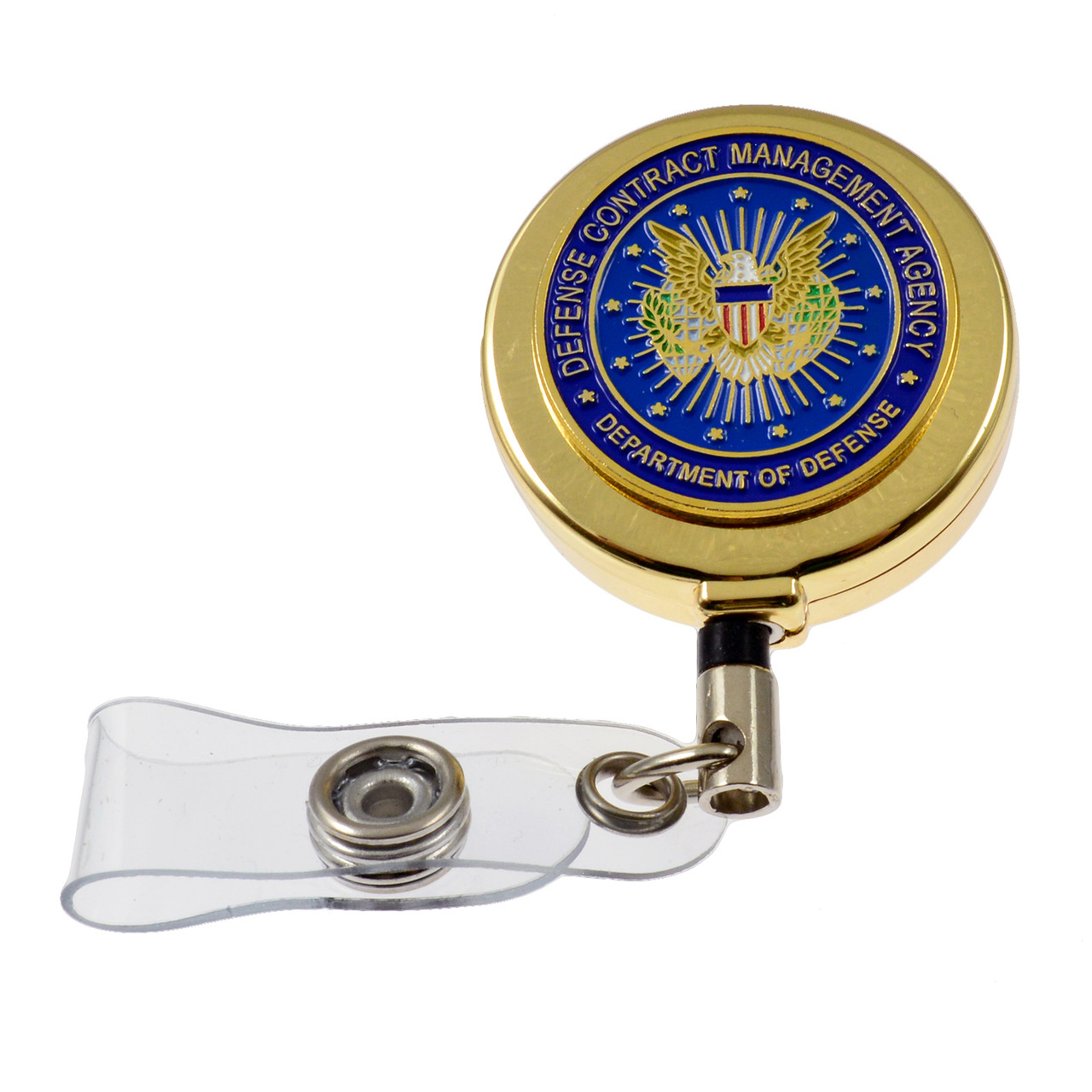 DOD Defense Contract Management Agency DCMA Retractable Security ID Holder Reel (Chrome)