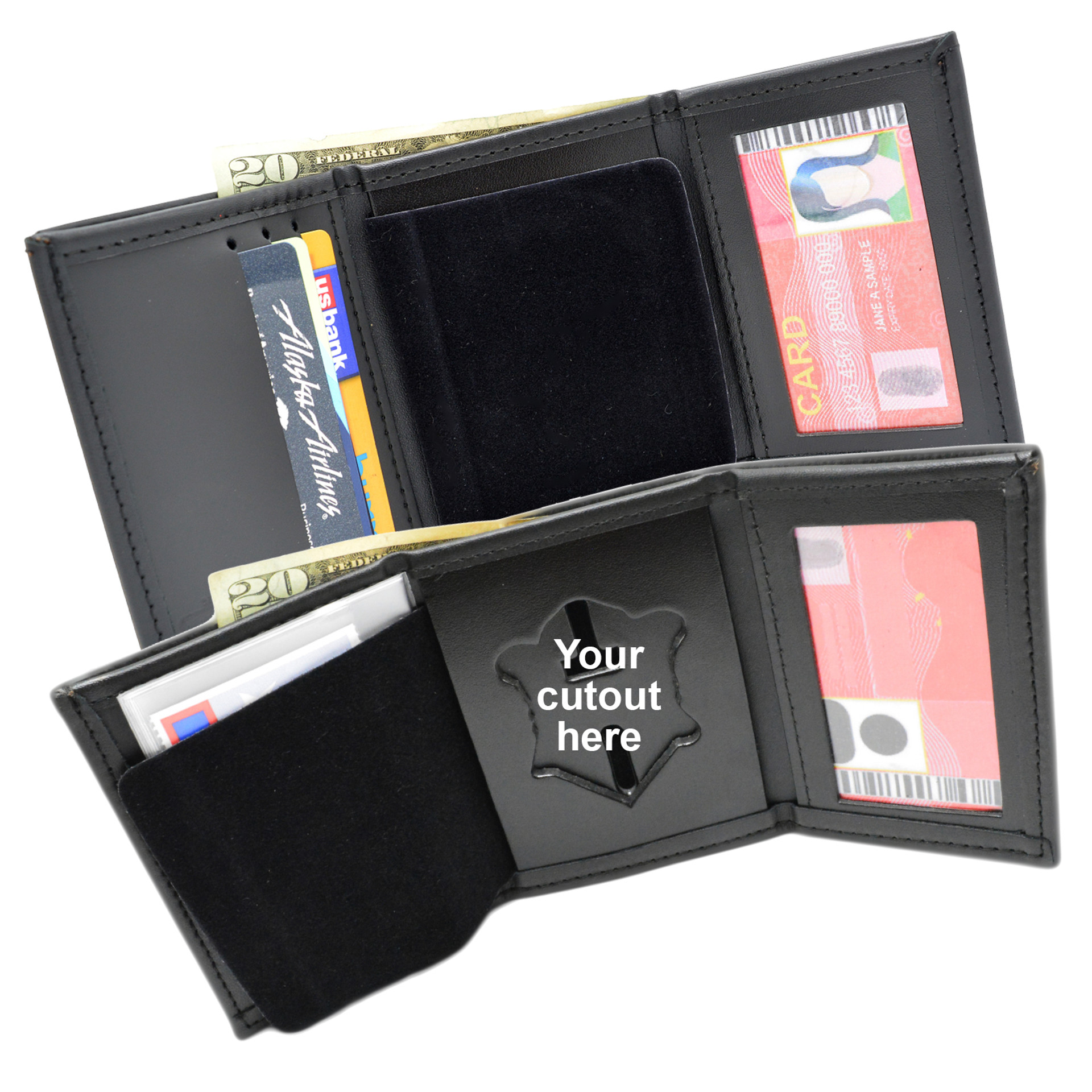 Badge Wallets - Select Your Own Cutout Badge Wallets - Single ID Custom ...