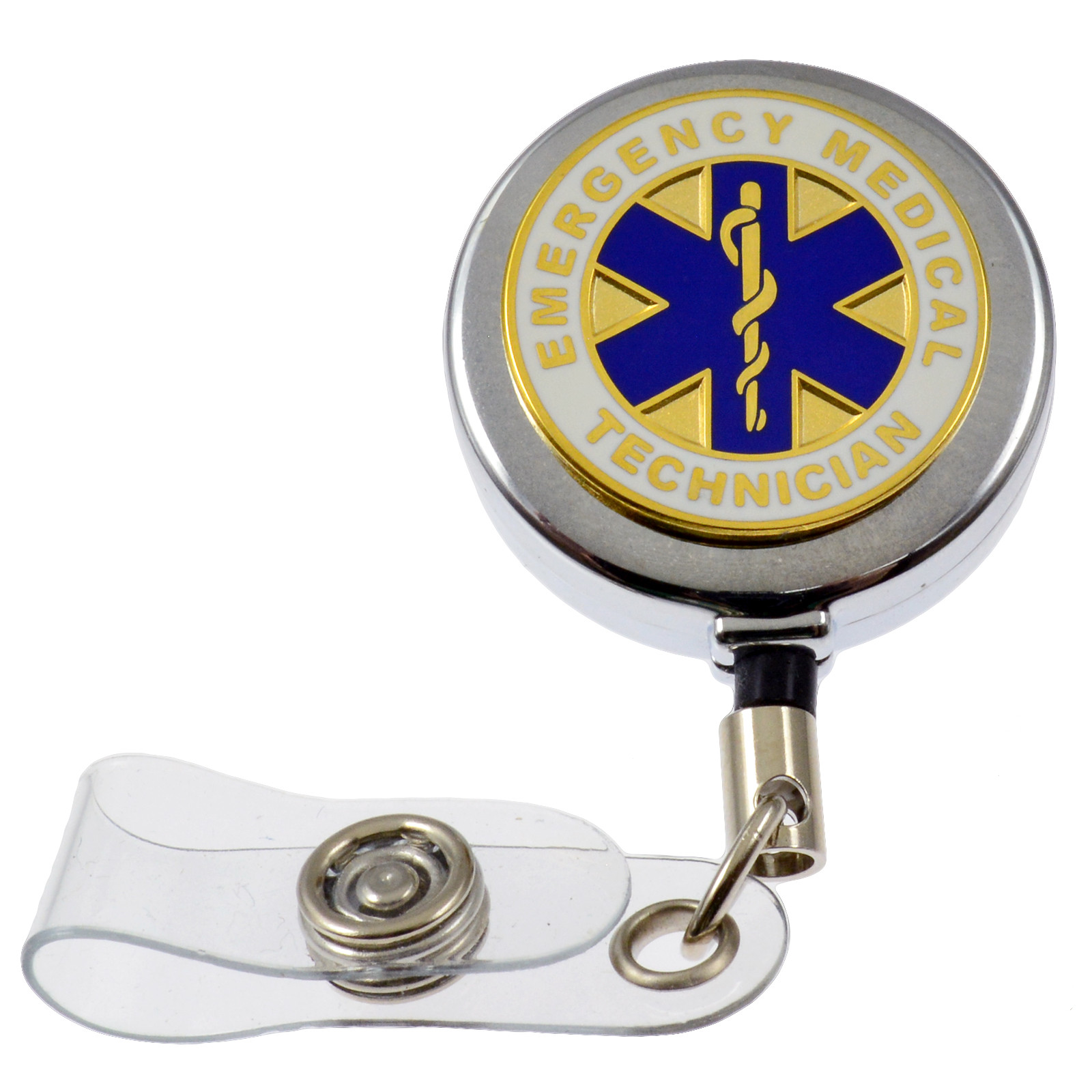 EMT Badge Buddy – Horizontal Hospital ID Card Holder, Red, Specialist ID
