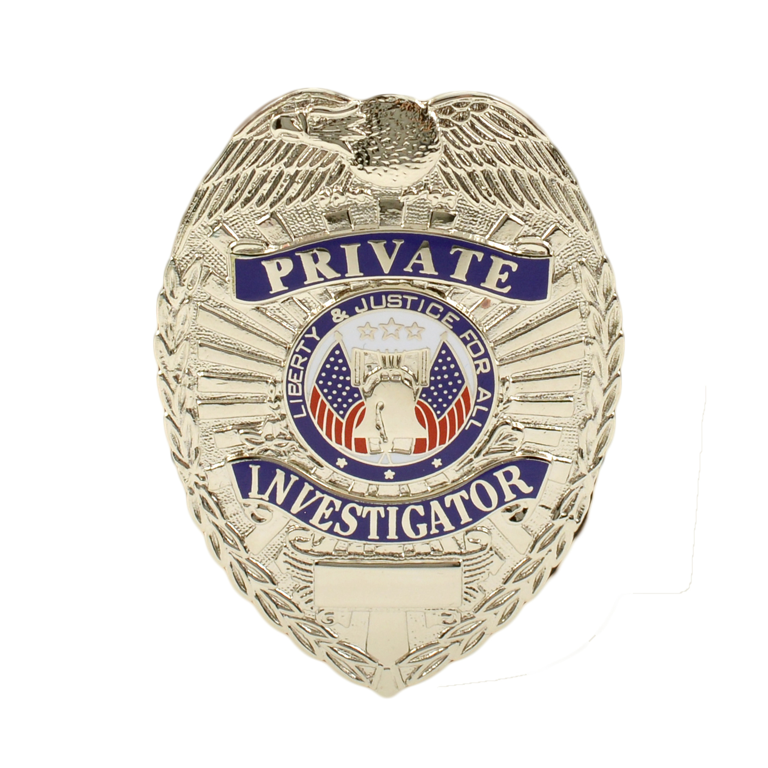 Private Investigator Badge with Leather Case | PI Badge Case
