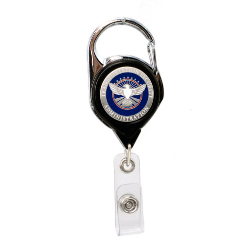 TSA Officer Patch Carabiner Retractable Badge Reel