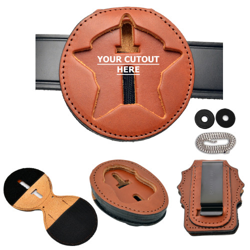 Aker Leather Clip-On Oval Badge Holder | Oval Shield Holder