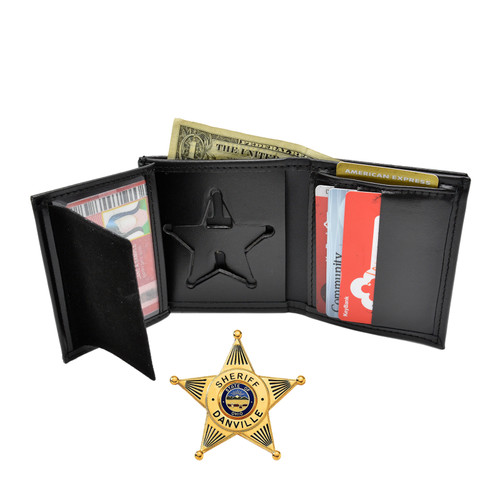 DK-439 Ohio Sheriff 5 Point Star Hidden Badge Wallet - 5 CC Slots