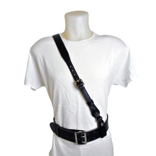 Model 55V Sam Browne Duty Belt with 1 Velcro Hook 30 Basketweave Chrome