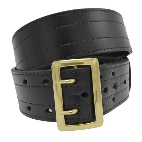 Perfect Fit Sam Browne Leather Duty Belt - 4 Row Stitching