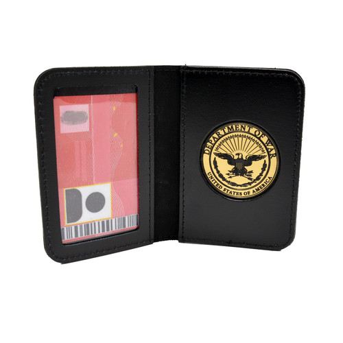 DOW Deptartment of War Leather Single ID Card Holder - CAC Card Case DOW Deptartment of War Leather Single ID Card Holder - CAC Card Case