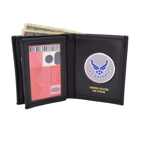U. S. Air Force Wings Medallion Bi-fold Men's Leather Wallet