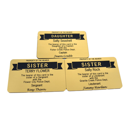 Gold Acrylic Law Enforcement Family Member Courtesy Card