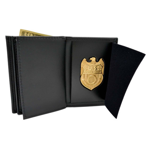 NCIS Leather Badge Wallet with Double ID Holders Federal Style