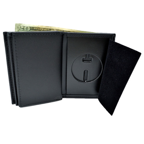 U S Marshal Federal Style 2 ID Recessed Leather Badge Wallet