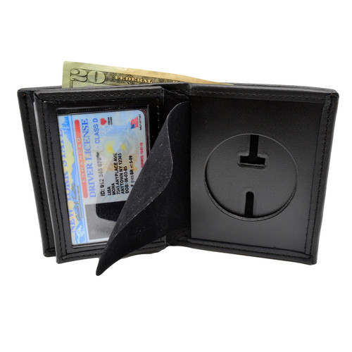 Perfect Fit Round Cutout Badge Wallet - Texas Peace Officer