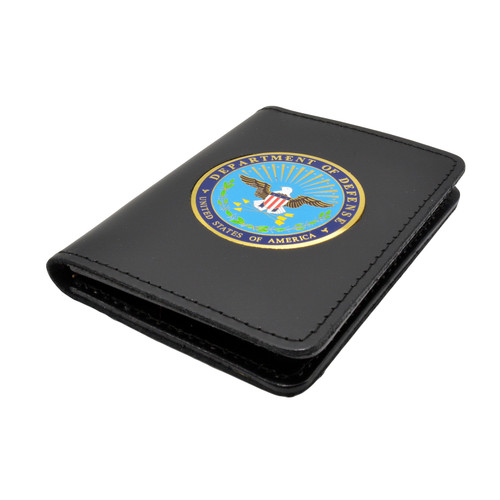Perfect Fit Double ID Duty Leather ID License Case - DOD Medallion