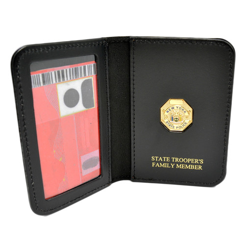 New York State Police Family Member Badge Leather ID Wallet Case