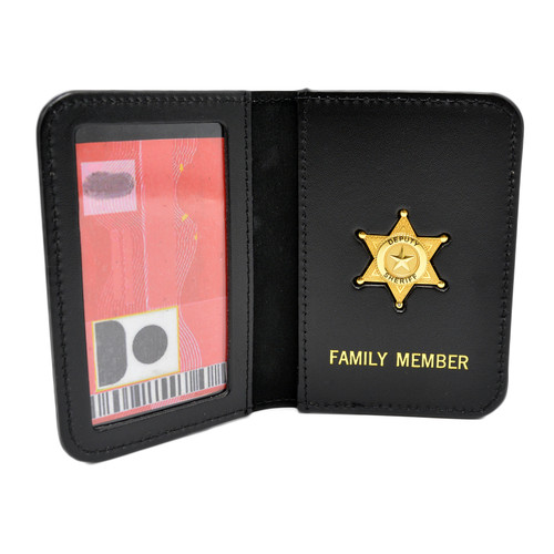 Sheriff's Family Member Badge Leather ID Wallet Case
