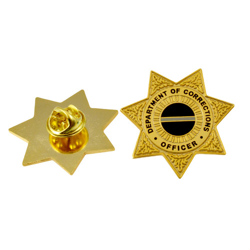 Corrections Officer 7 Point Star Mini Badge Lapel Pin