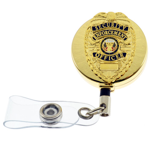 Pink Police Officer Badge Reel  Police Retractable ID Holder