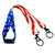 USA Flag Double Hook Lanyard Neck Chain Replacement Safety Snap