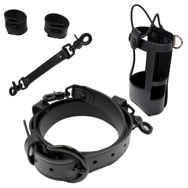 Perfect Fit Leather Firefighter Radio Strap and Holder Bundle Radio Holster Strap Sway Strap