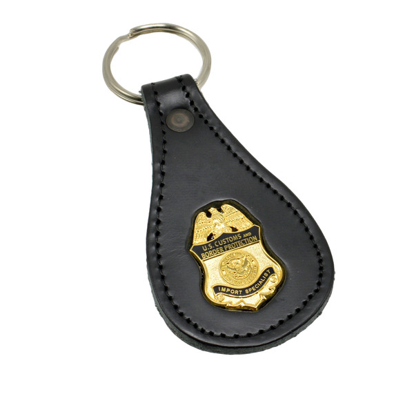 CBP Import Specialist  Mini Badge Leather Key Ring