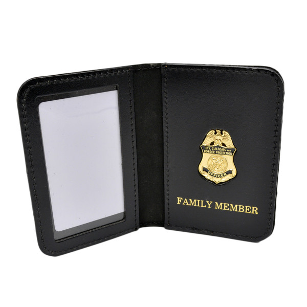 CBP Customs and Border Protection Family Member Badge Leather ID Wallet Case