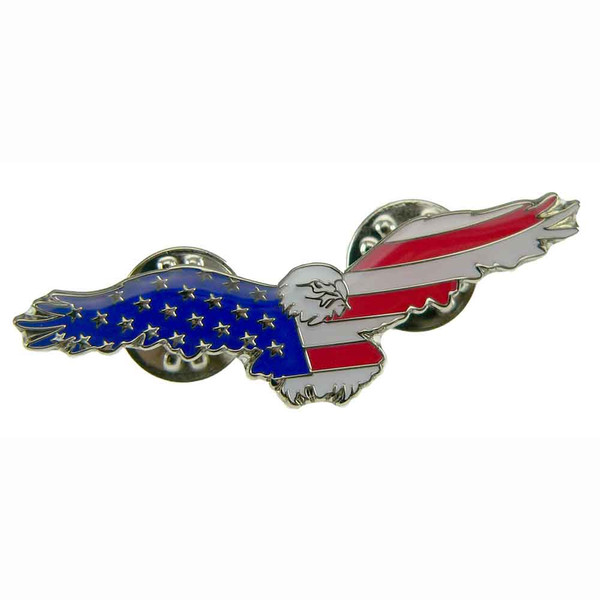 Patriotic Soaring Eagle American Flag Lapel Pin