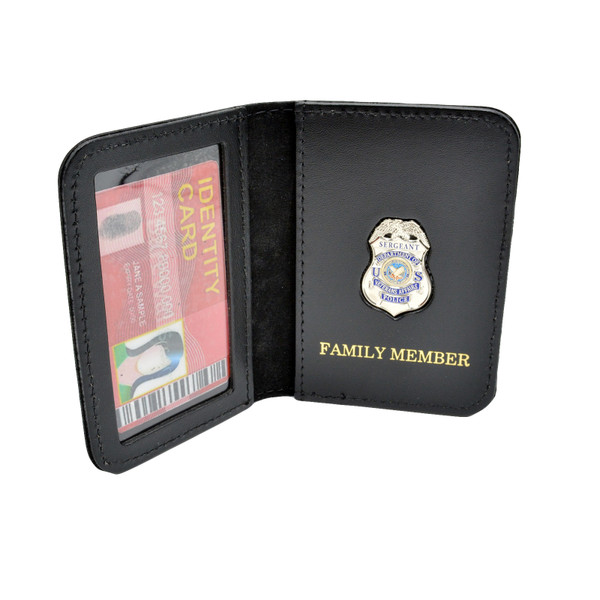 Department of Veterans Affairs Police Family Member Badge Leather ID Wallet Case - 1.5" Mini Badge