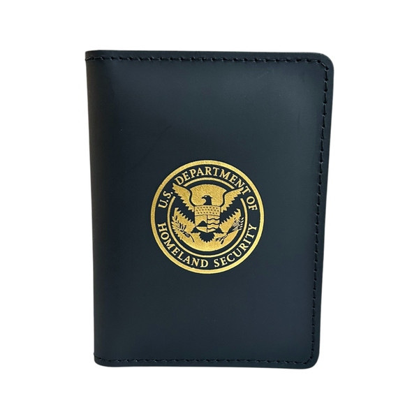 DHS Homeland Security  Double ID Credential Case - Imprint gold